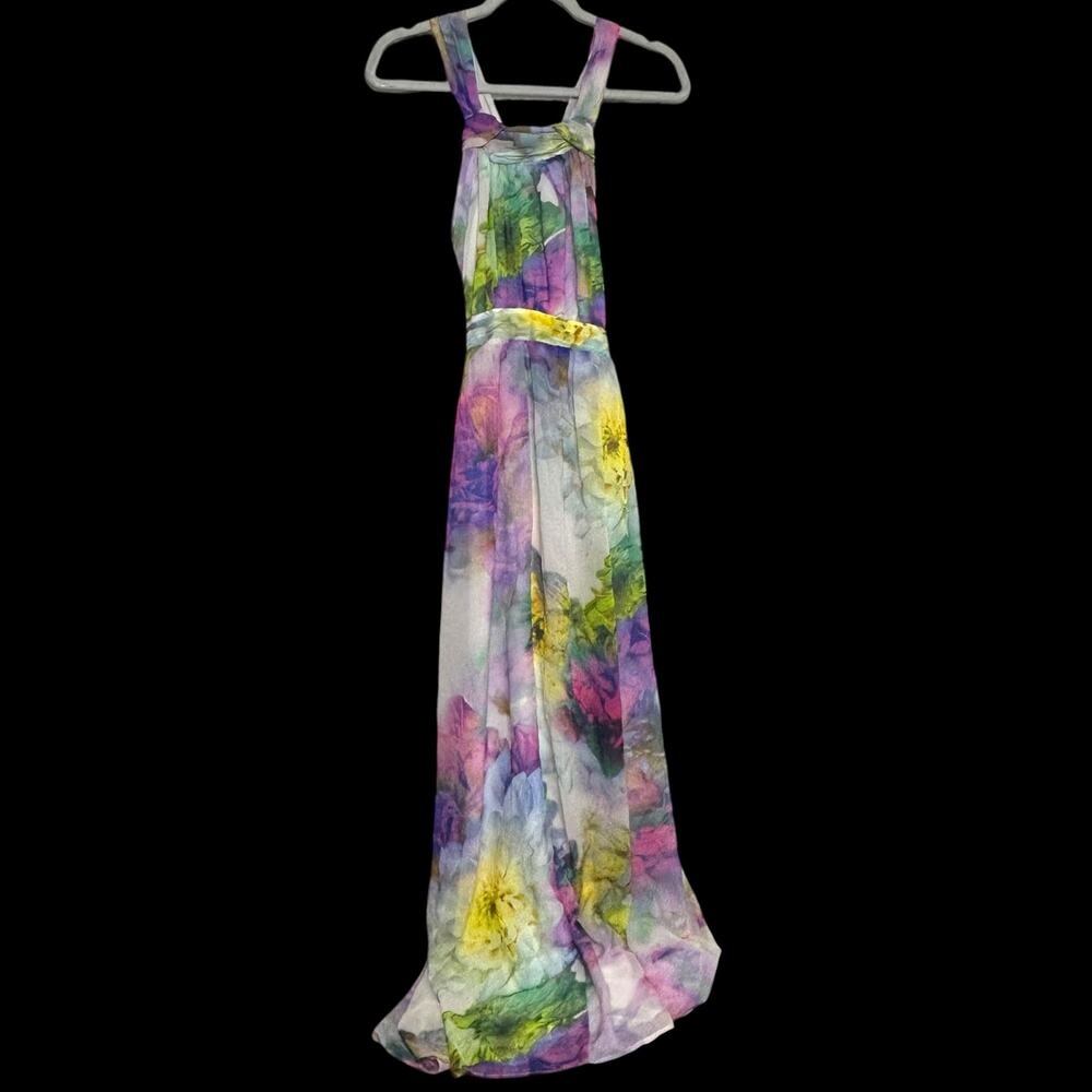 Butterfly by Matthew Williamson Multicolored Watercolor Dress Size 12